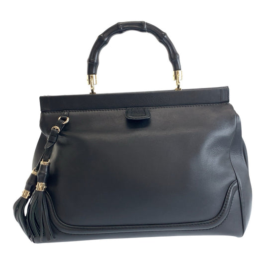 19500
GUCCI グッチ バンブー ブラック 黒 ゴールド金具 レザー 296860 ハンドバッグ レディース ABP55