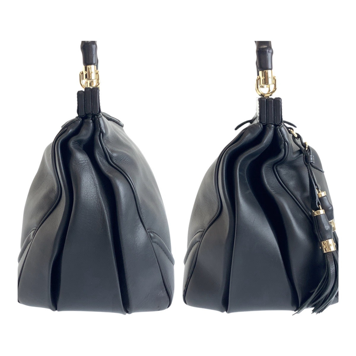19500
GUCCI グッチ バンブー ブラック 黒 ゴールド金具 レザー 296860 ハンドバッグ レディース ABP55