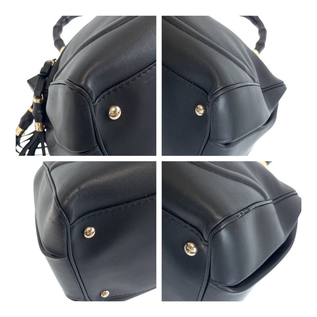 19500
GUCCI グッチ バンブー ブラック 黒 ゴールド金具 レザー 296860 ハンドバッグ レディース ABP55