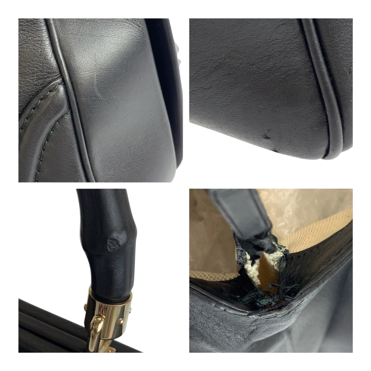 19500
GUCCI グッチ バンブー ブラック 黒 ゴールド金具 レザー 296860 ハンドバッグ レディース ABP55
