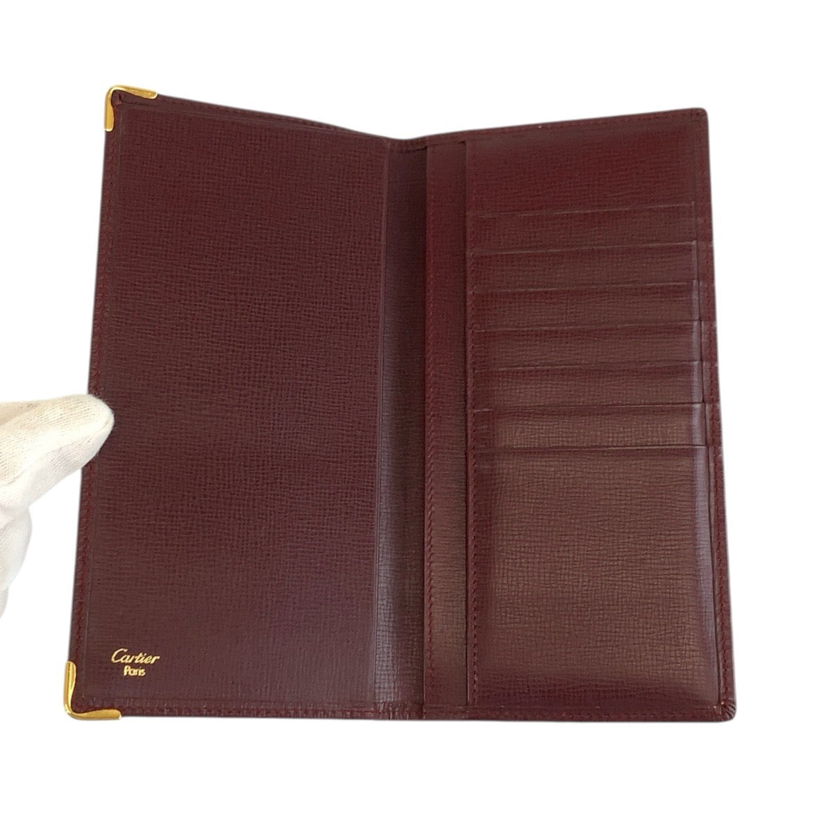 19505
CARTIER カルティエ マストライン ボルドー ゴールド金具 レザー 長財布 札入れ ロングウォレット  メンズ A15