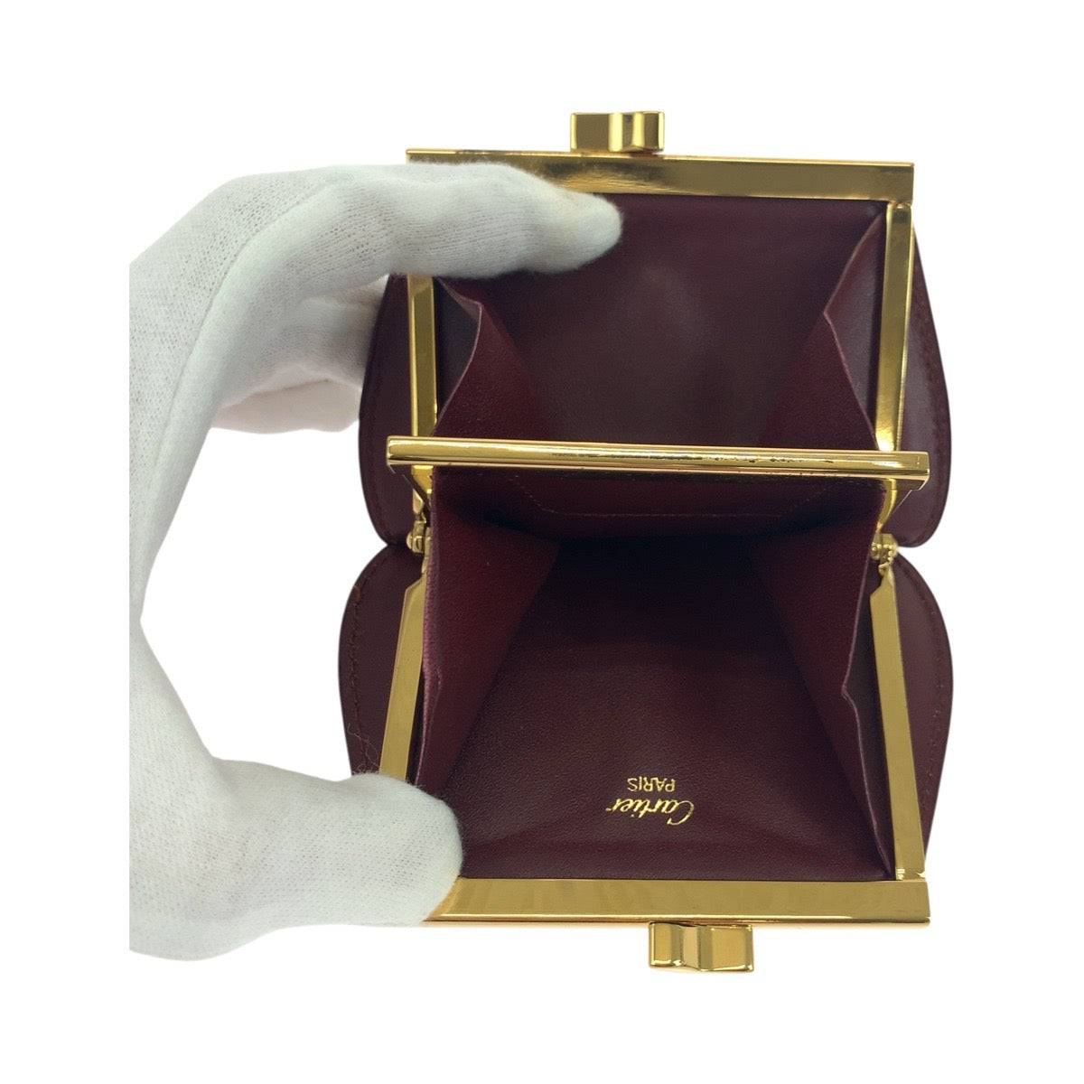 19509
CARTIER カルティエ マストライン ボルドー レッド ゴールド金具 レザー コインケース 小銭入れ  レディース A13