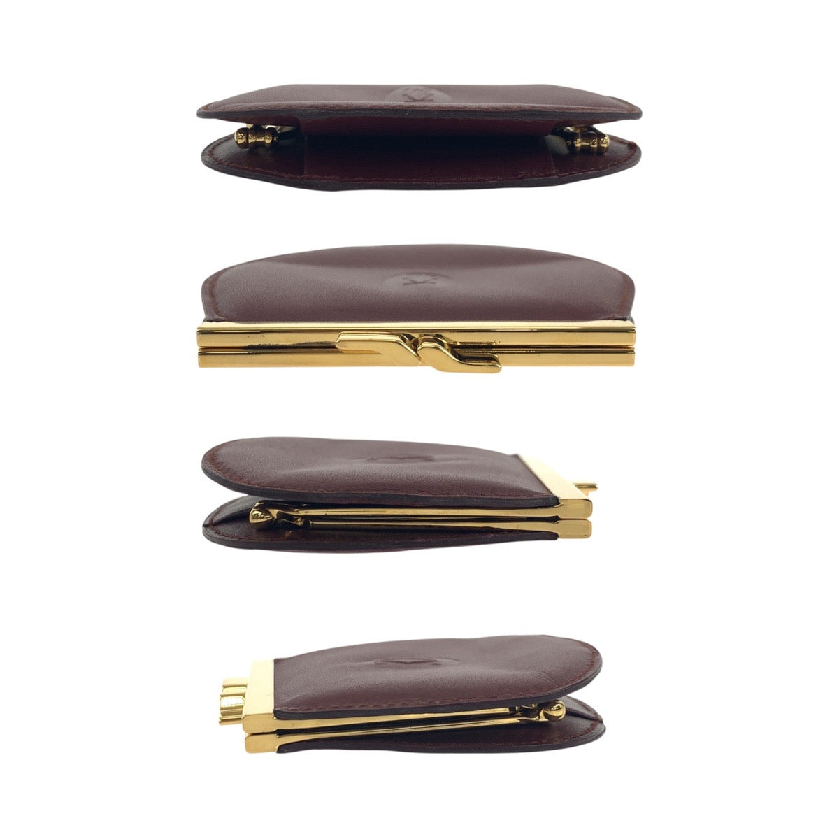 19509
CARTIER カルティエ マストライン ボルドー レッド ゴールド金具 レザー コインケース 小銭入れ  レディース A13