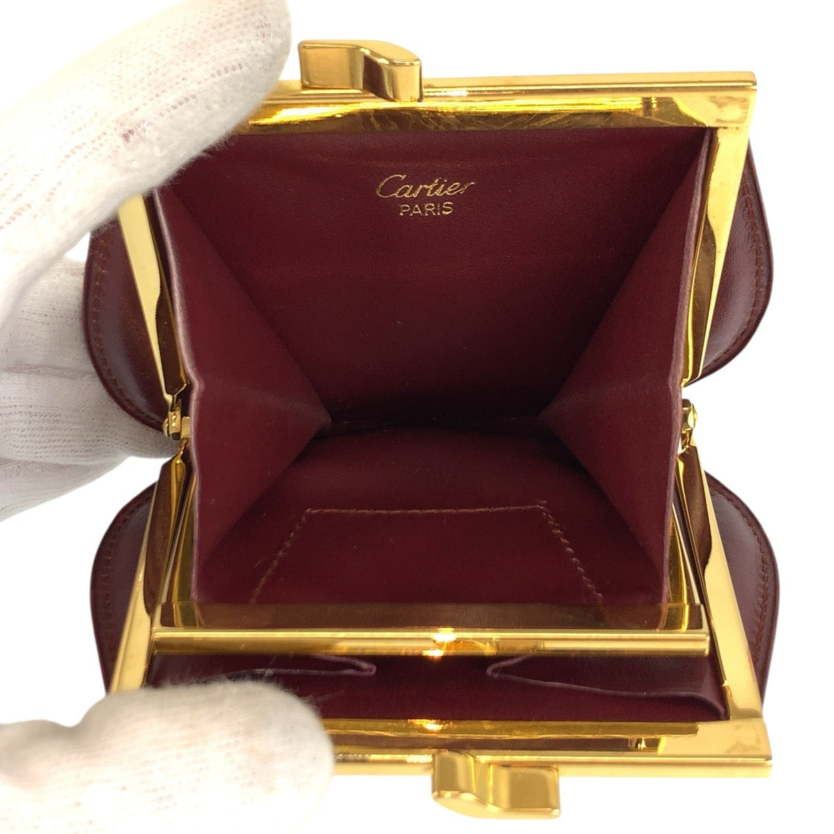 19510
CARTIER カルティエ マストライン ボルドー ゴールド金具 レザー コインケース 小銭入れ  レディース A13