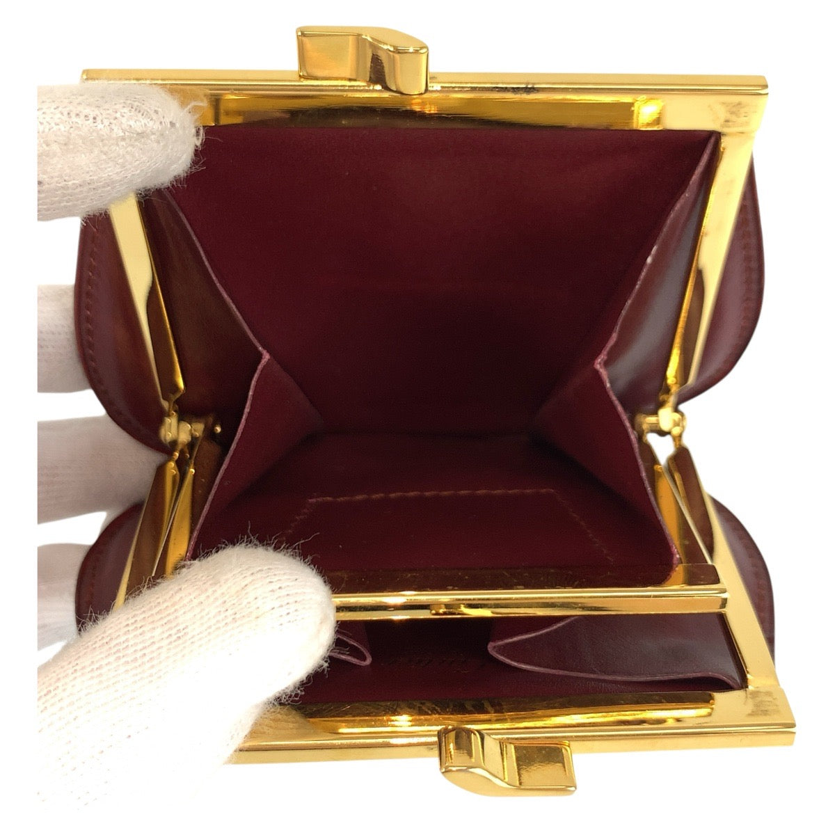 19510
CARTIER カルティエ マストライン ボルドー ゴールド金具 レザー コインケース 小銭入れ  レディース A13