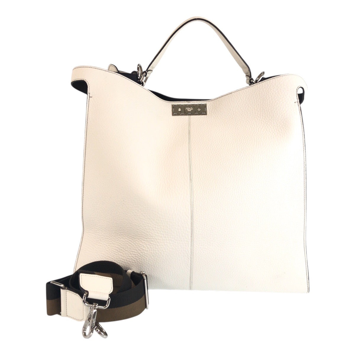 19516
FENDI フェンディ ピーカブ― エックスライト セレリア 男女兼用 ホワイト シルバー金具 レザー 7VA448 トートバッグ ビジネスバッグ 2WAY  メンズ A124
