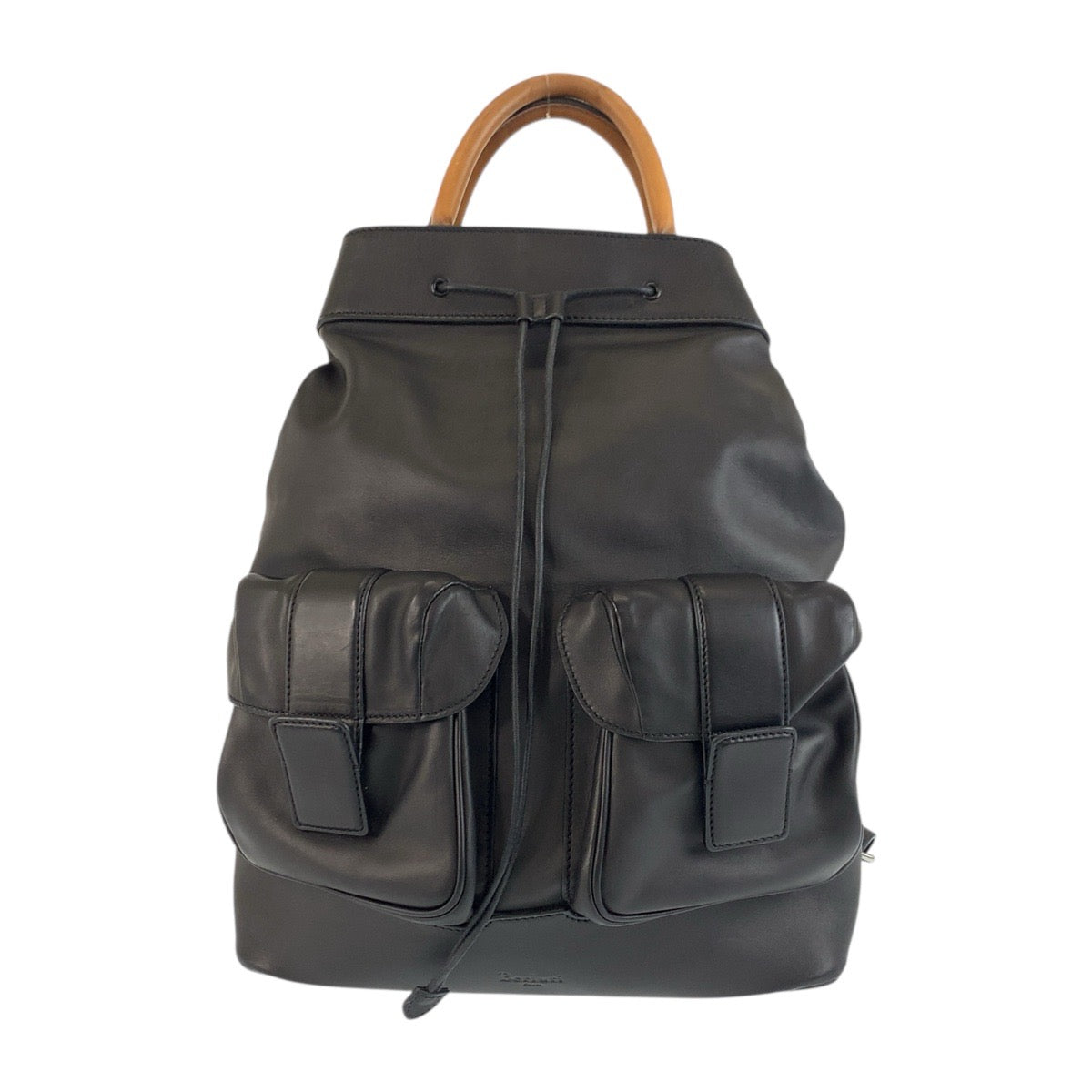 19517
Berluti ベルルッティ ホライゾン ブラック 黒 シルバー金具 レザー バックパック リュック  メンズ AB159