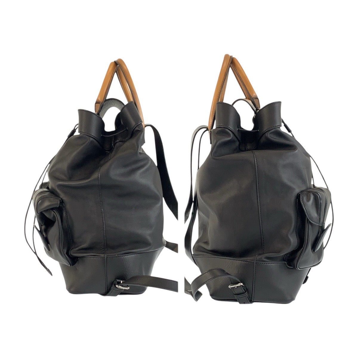 19517
Berluti ベルルッティ ホライゾン ブラック 黒 シルバー金具 レザー バックパック リュック  メンズ AB159