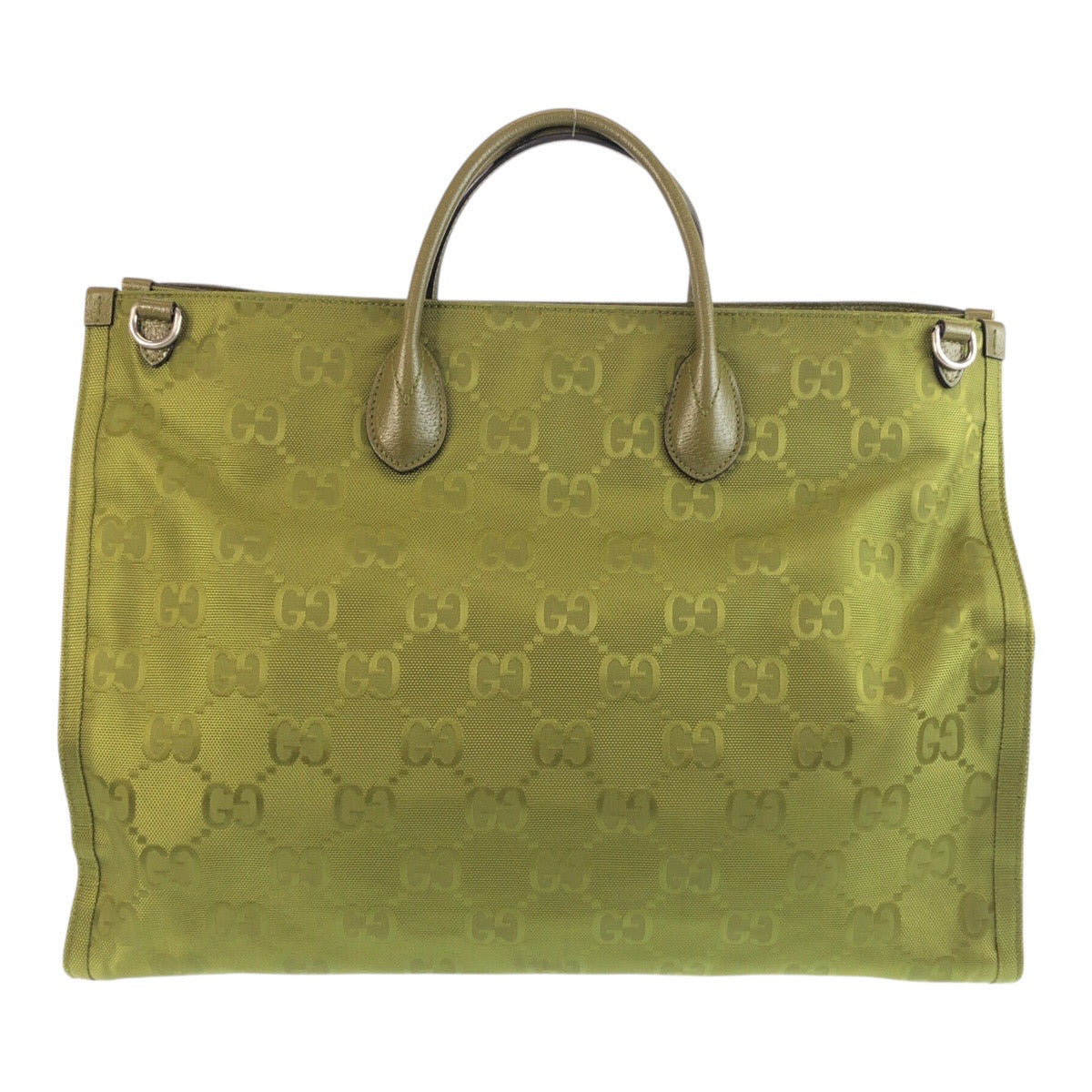 19519
GUCCI グッチ オフザグリット グリーン シルバー金具 ナイロン / レザー 696042 トートバッグ ビジネスバッグ 2WAY  メンズ A11