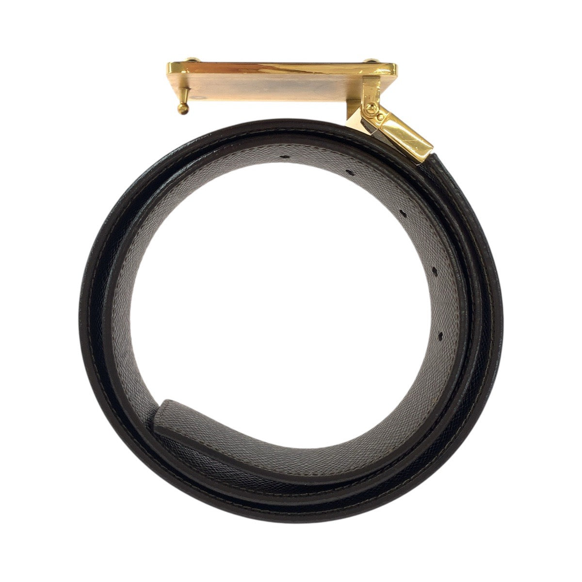 19522
LOUIS VUITTON ルイヴィトン ダミエ サンチュール アヴァントゥール 36インチ/110cm ブラウン ゴールド金具 PVC M9677 ベルト 男女兼用 リバーシブル  メンズ A41