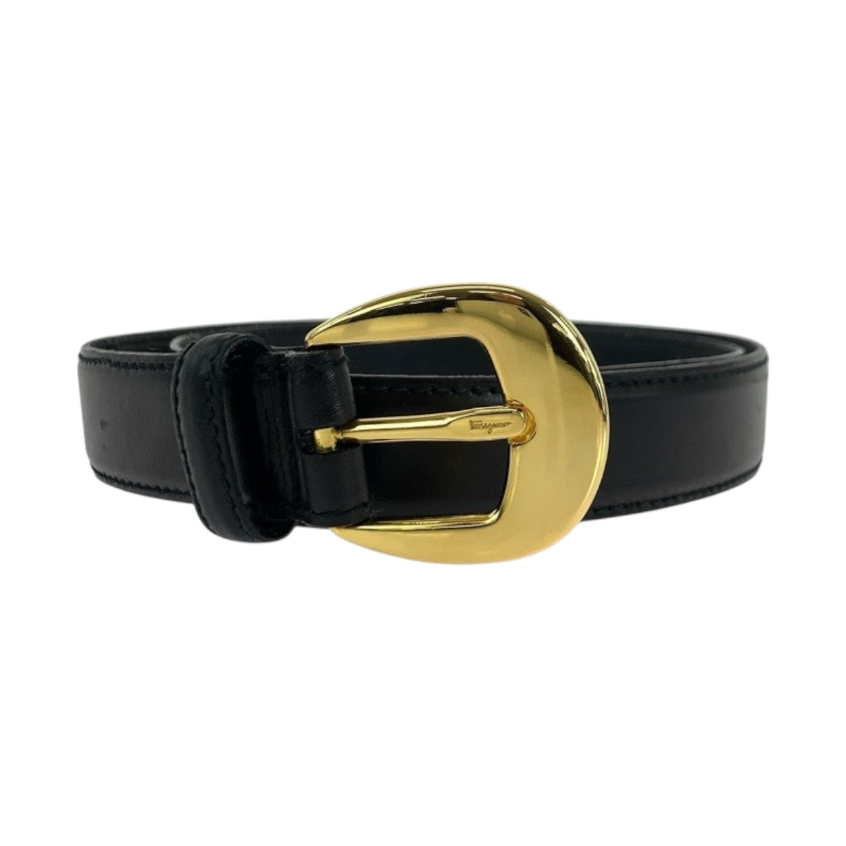 19527
Salvatore Ferragamo サルヴァトーレフェラガモ ブラック 黒 ゴールド金具 レザー 236089 ベルト  レディース ABP15