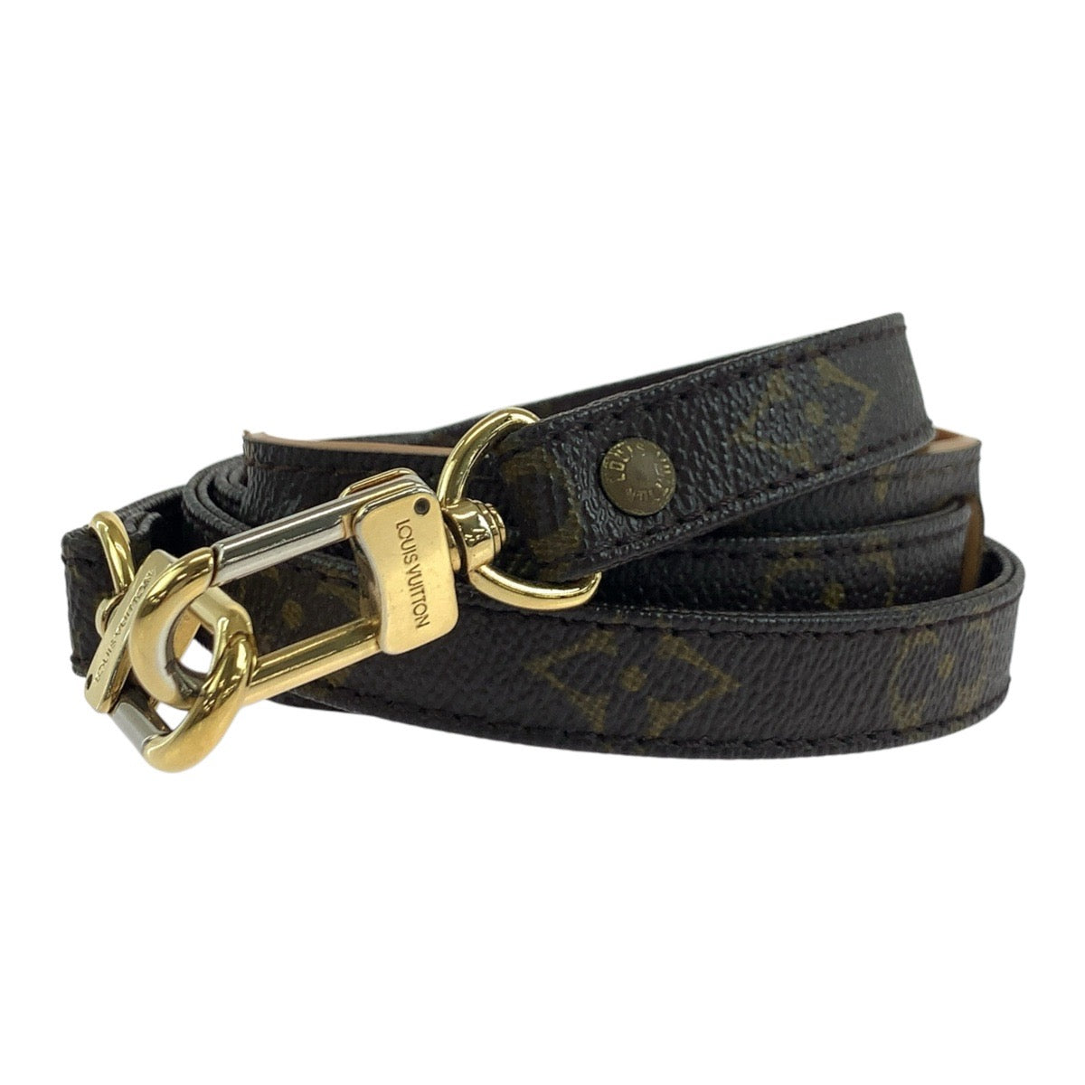 19531
LOUIS VUITTON ルイヴィトン モノグラム ショルダーストラップのみ ブラウン ゴールド金具 PVC J75010 ショルダーストラップ レディース ABP19