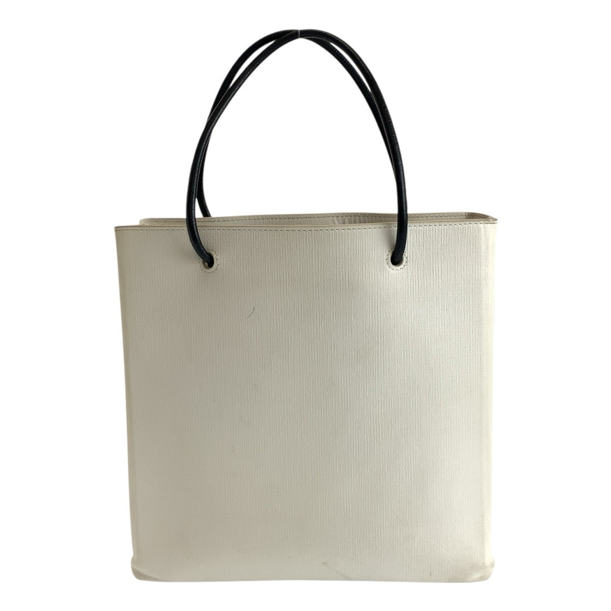 19533
BALENCIAGA バレンシアガ ロゴ ホワイト ブラック シルバー金具 レザー 491660・9060 トートバッグ ハンドバッグ  レディース AB22