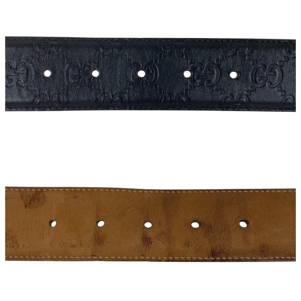 19534
GUCCI グッチ グッチシマ インターロッキング 85cm/34インチ ブラック 黒 シルバー金具 レザー 114924 ベルト  メンズ ABP22