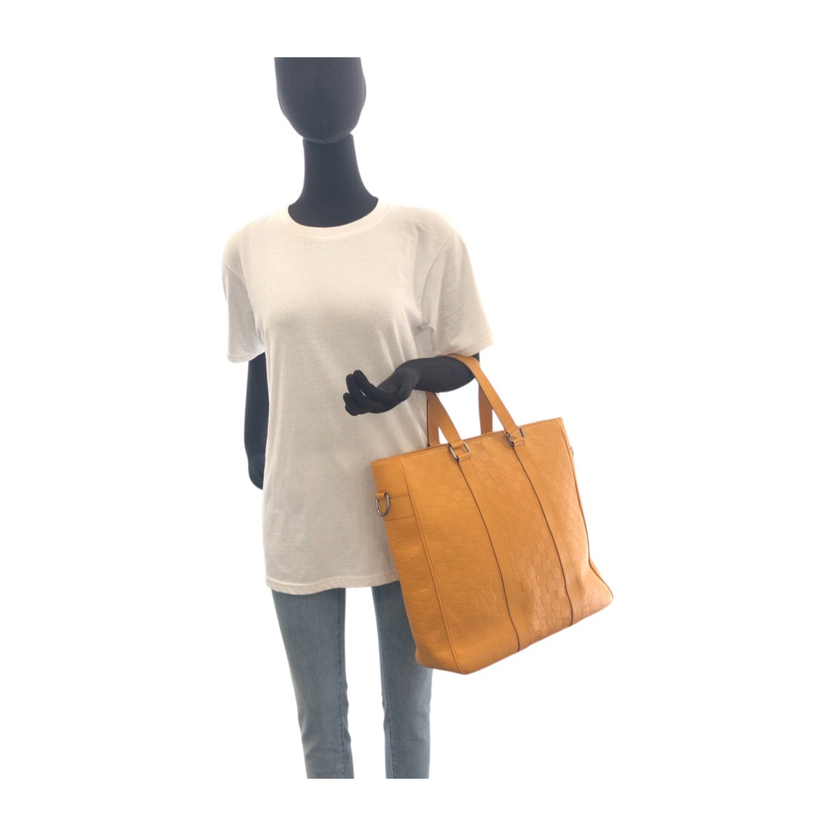 19535
LOUIS VUITTON ルイヴィトン ダミエ アンフィニ ソラール シルバー金具 レザー N41228 トートバッグ ビジネスバッグ 男女兼用 メンズ AB69