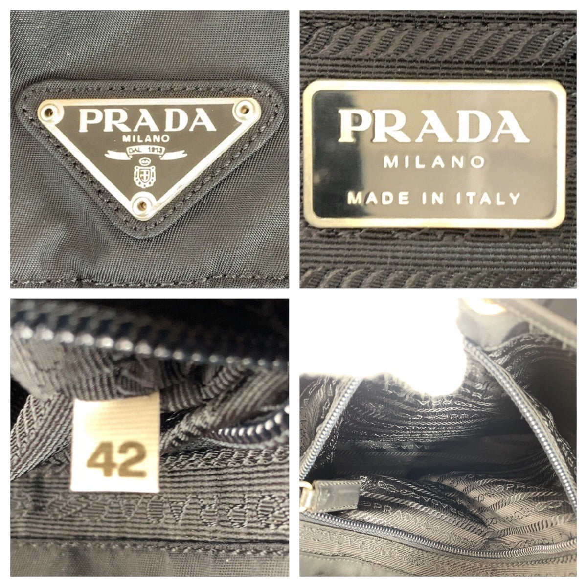 19537
PRADA プラダ テスート レザー ブラック 黒 シルバー金具 ナイロン / レザー リュック・デイパック バックパック レディース ABP52