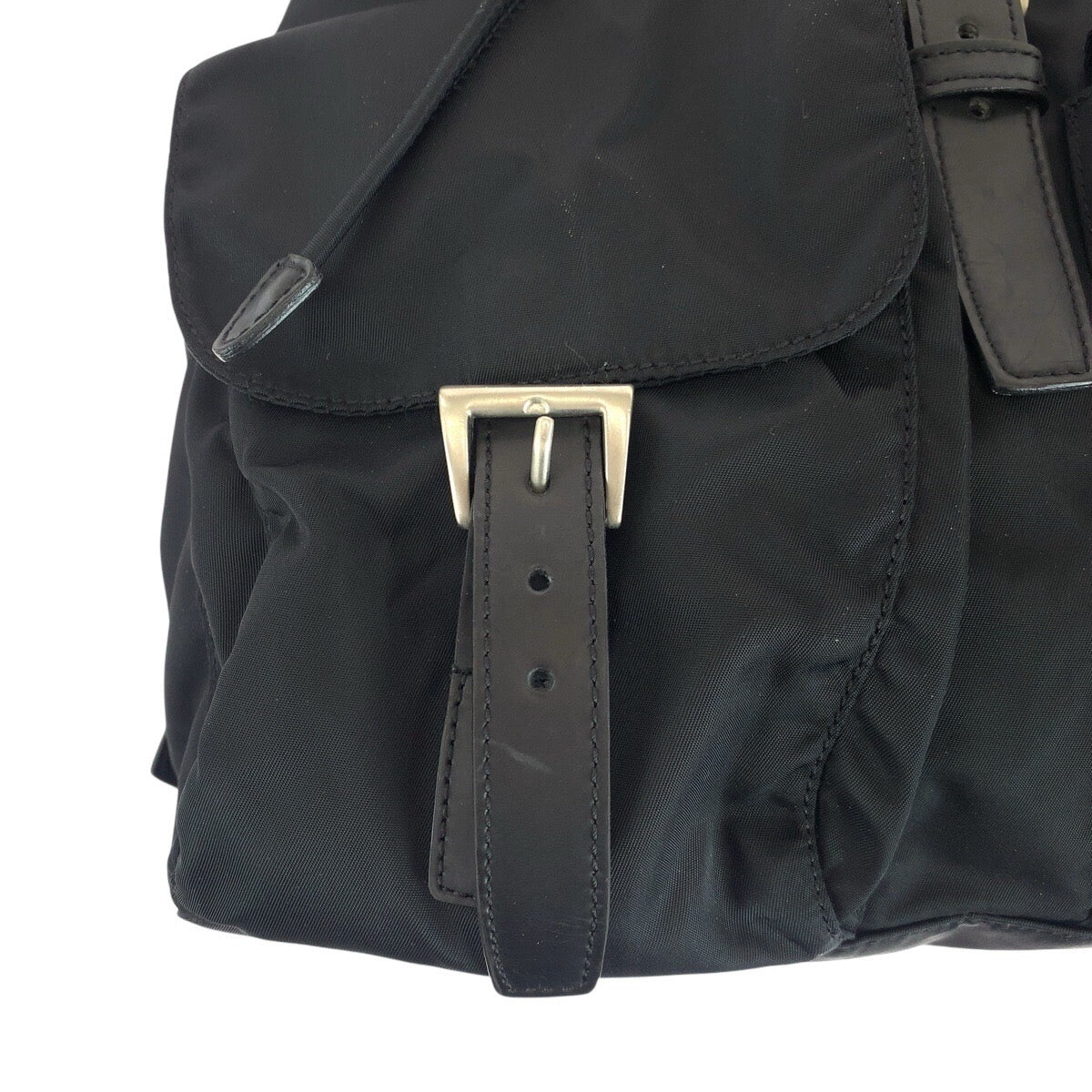 19537
PRADA プラダ テスート レザー ブラック 黒 シルバー金具 ナイロン / レザー リュック・デイパック バックパック レディース ABP52