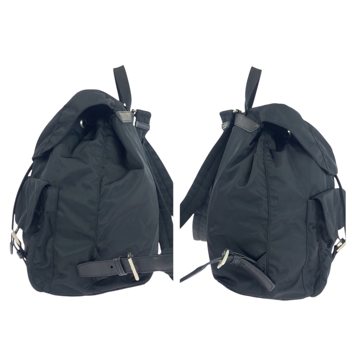 19537
PRADA プラダ テスート レザー ブラック 黒 シルバー金具 ナイロン / レザー リュック・デイパック バックパック レディース ABP52