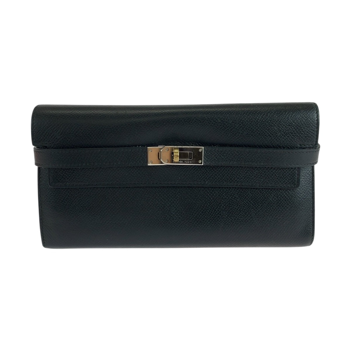 19538
HERMES エルメス ケリーウォレット ブラック 黒 シルバー金具 ヴォーエプソン 長財布 ロングウォレット 男女兼用 ▫︎N刻印  レディース ABP13