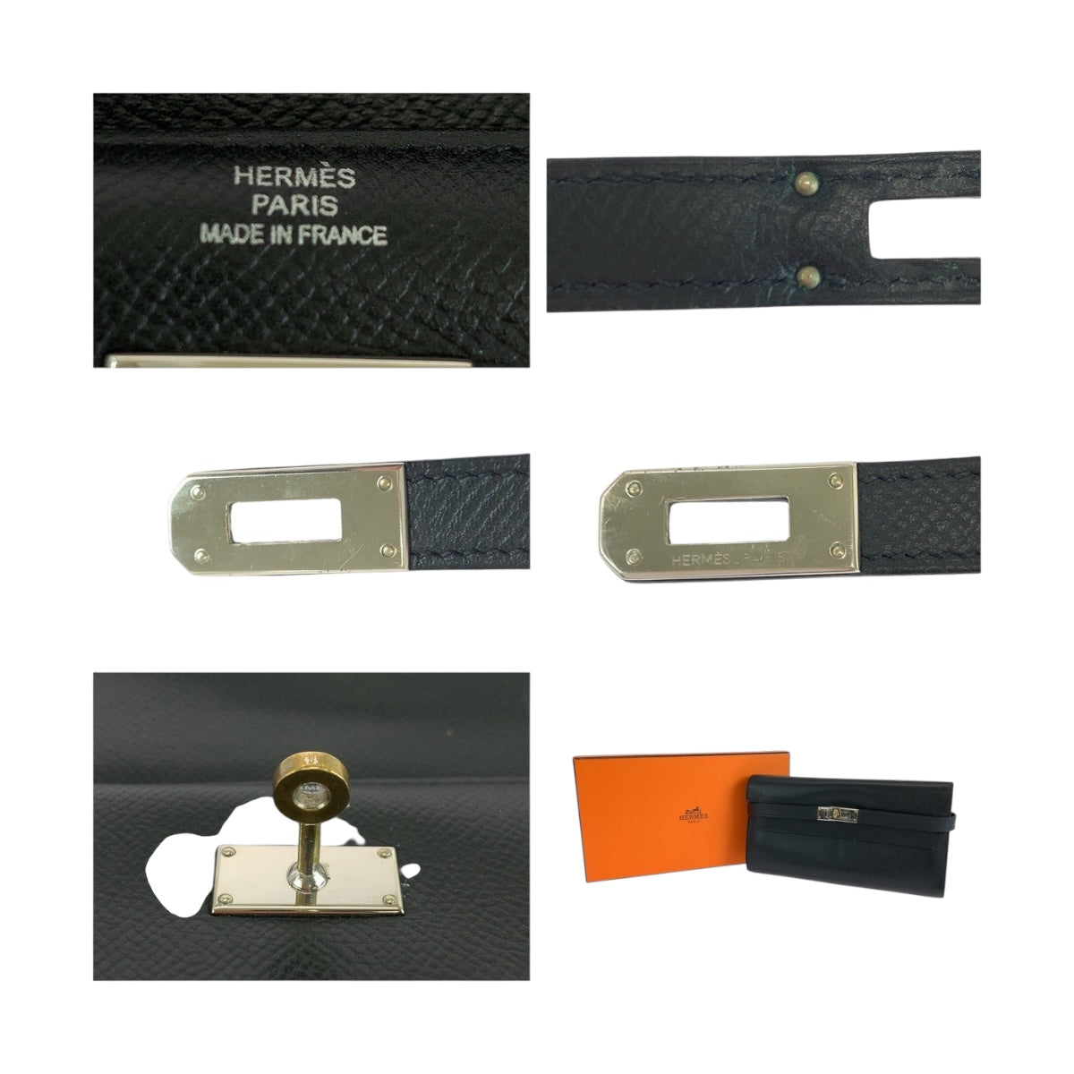 19538
HERMES エルメス ケリーウォレット ブラック 黒 シルバー金具 ヴォーエプソン 長財布 ロングウォレット 男女兼用 ▫︎N刻印  レディース ABP13