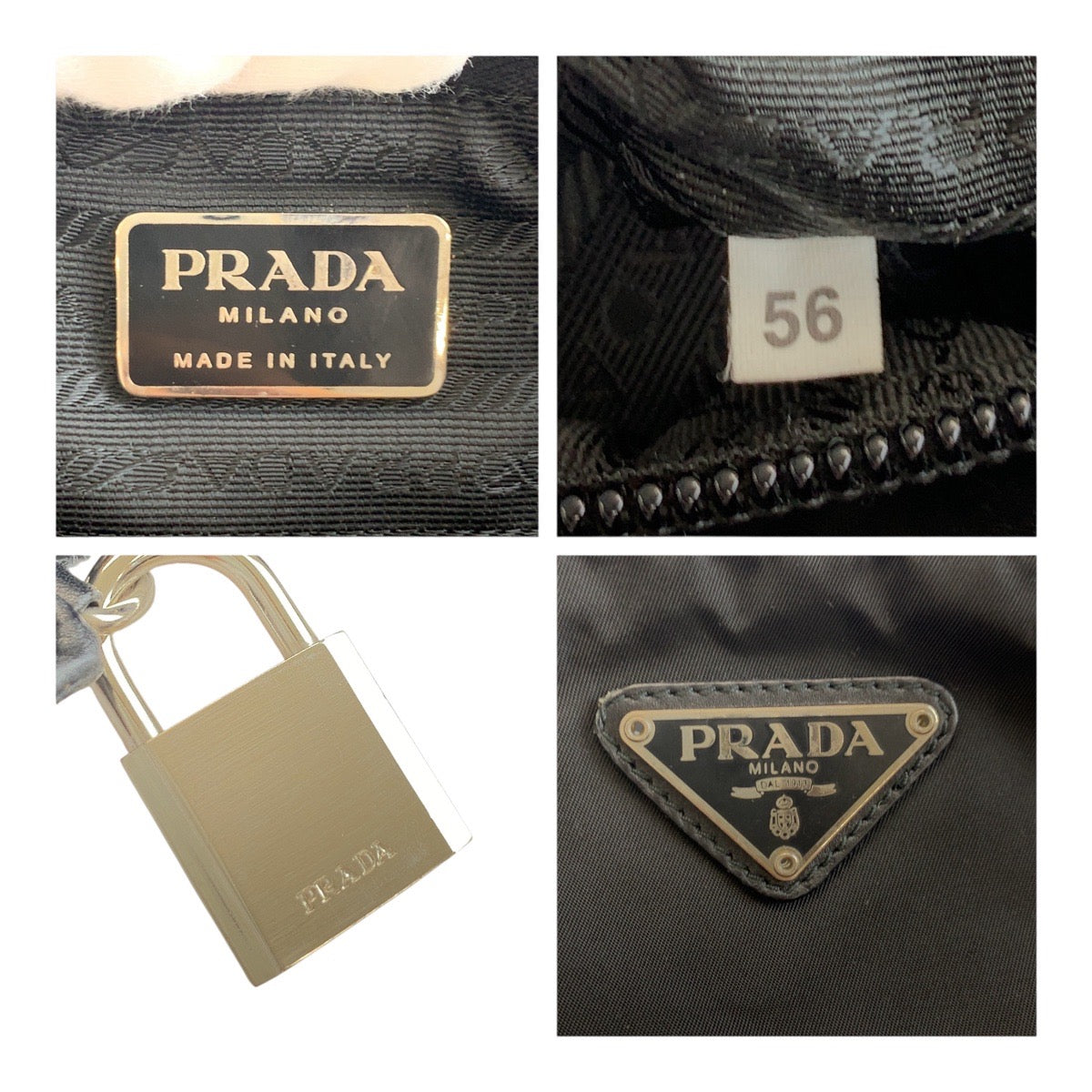 19539
PRADA プラダ テスート 三角ロゴプレート ブラック 黒 シルバー金具 ナイロン  ビジネスバッグ ショルダーバッグ ボストンバッグ  メンズ A62