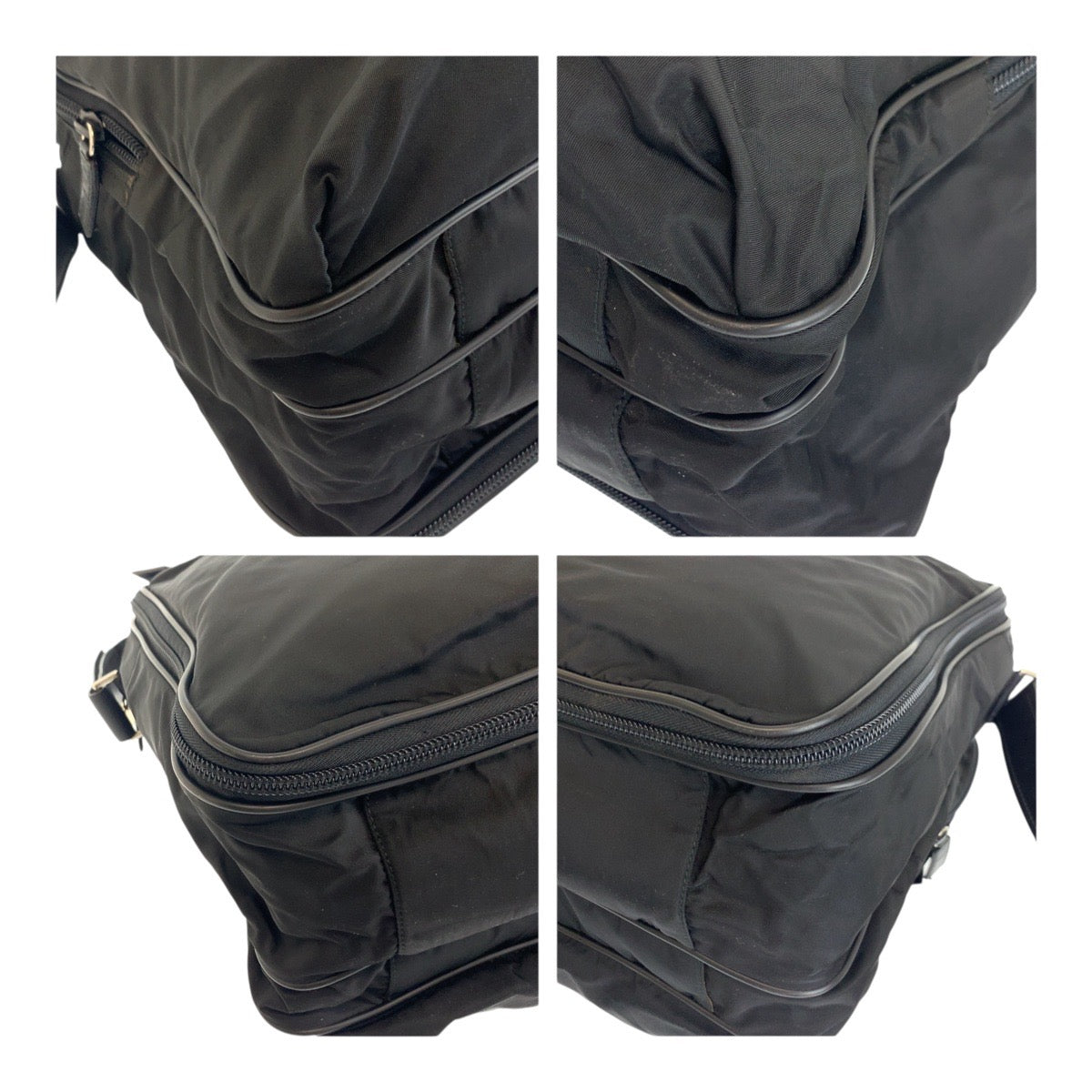 19539
PRADA プラダ テスート 三角ロゴプレート ブラック 黒 シルバー金具 ナイロン  ビジネスバッグ ショルダーバッグ ボストンバッグ  メンズ A62