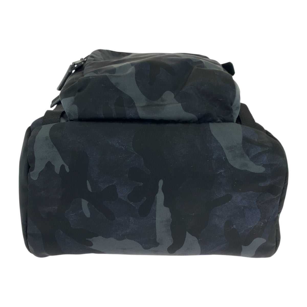 19541
PRADA プラダ テスート カモフラ柄 三角ロゴプレート ブルー ブラック シルバー金具 ナイロン V135 リュックサック バックパック  メンズ A89