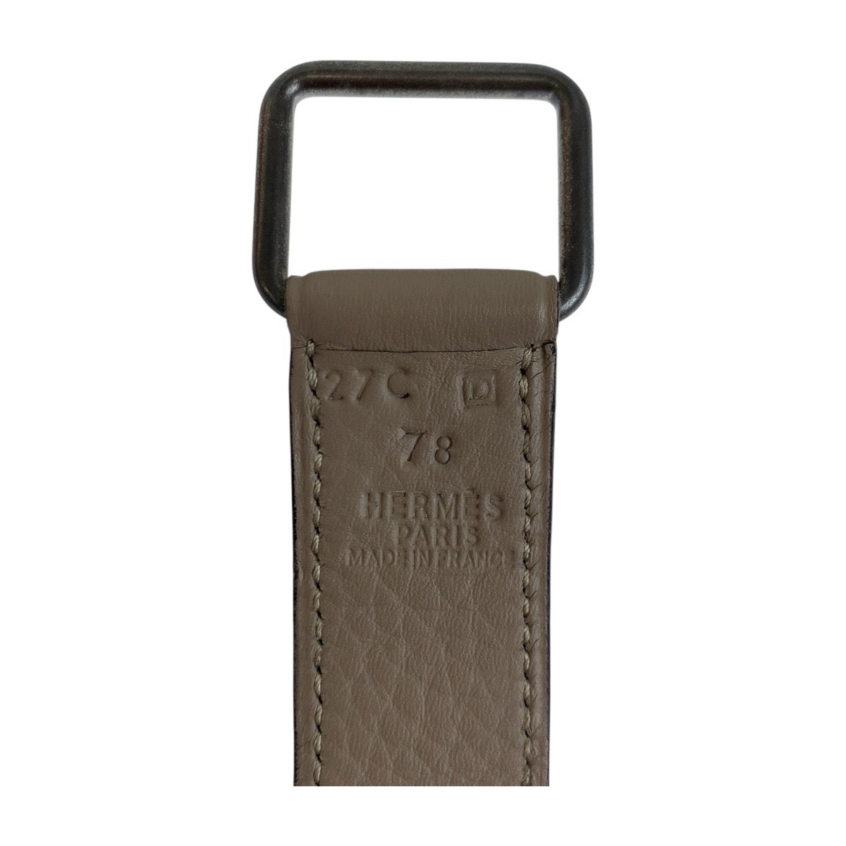 19542
HERMES エルメス エトリヴィエール ベージュ シルバー金具 トゴ ベルト □D刻印 メンズ AB59