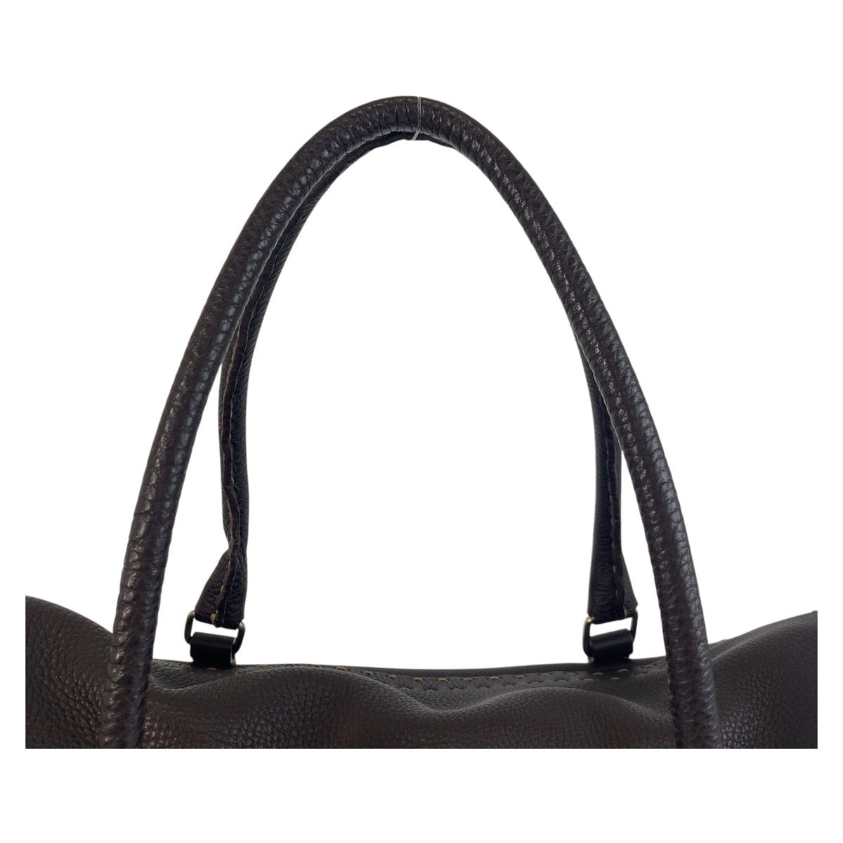 19544
FENDI フェンディ セレリア ブラウン シルバー金具 レザー N49-22-13533 ショルダーバッグ ハンドバッグ  レディース A52