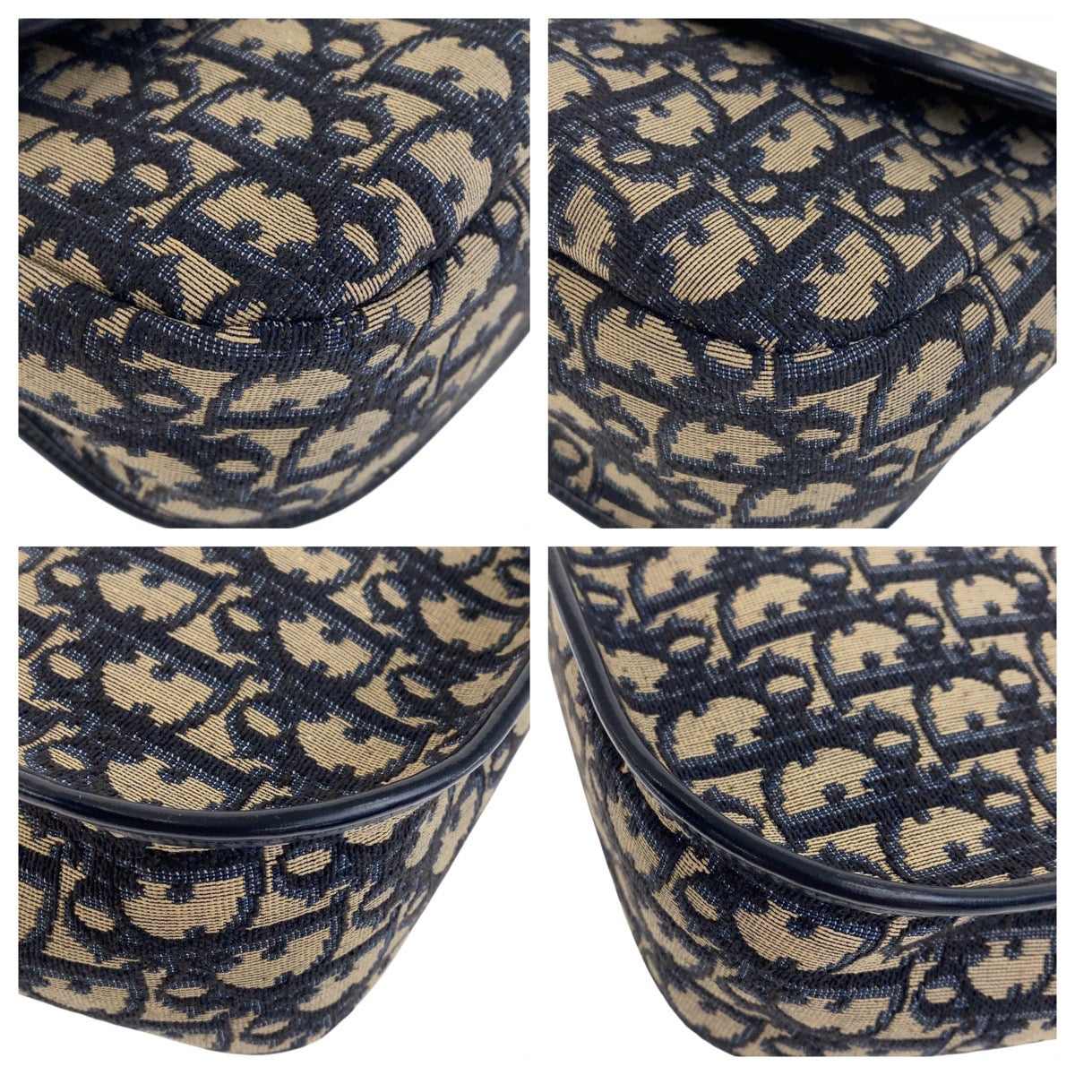 19547
Christian Dior クリスチャンディオール ヴィンテージ トロッター ネイビー ゴールド金具 キャンバス / レザー ショルダーバッグ  レディース A75