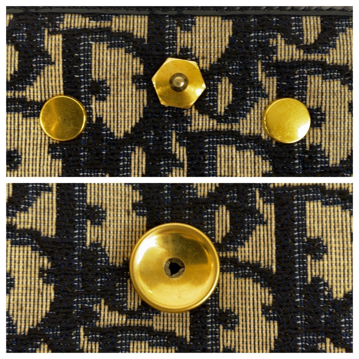 19547
Christian Dior クリスチャンディオール ヴィンテージ トロッター ネイビー ゴールド金具 キャンバス / レザー ショルダーバッグ  レディース A75