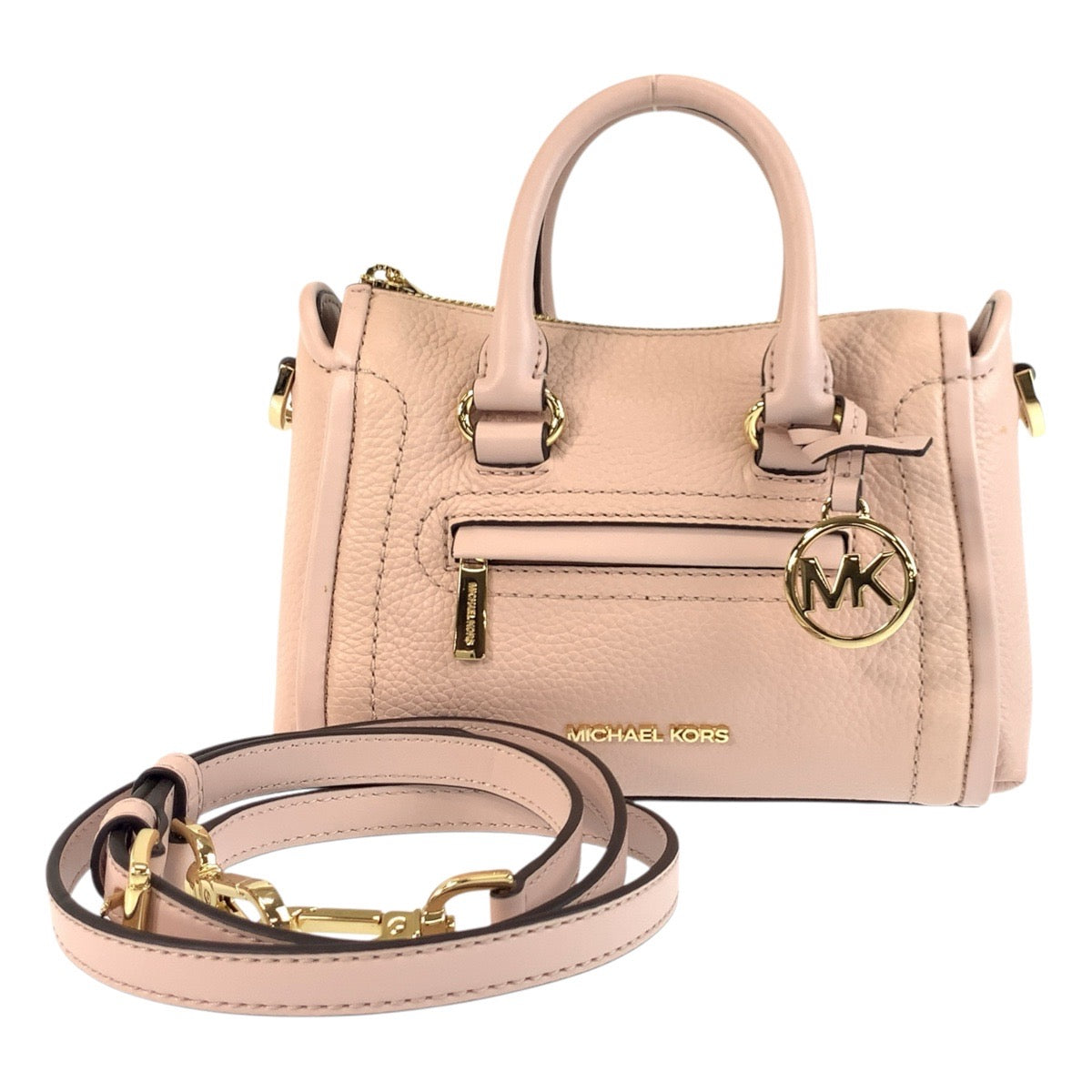 19548
Michael Kors マイケルコース カリーヌ サッチェル ピンク ゴールド金具 レザー 35F2GCCC5L ショルダーバッグ ハンドバッグ 2way  レディース A17