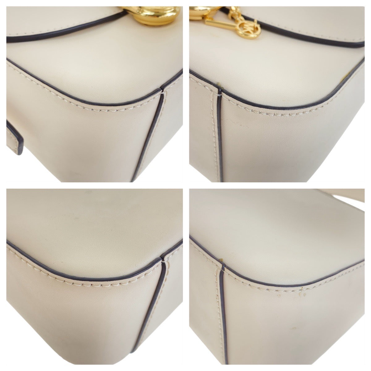 19549
Michael Kors マイケルコース LYRA フラップ クロスボディ スモール ホワイト アイボリー ゴールド金具 レザー 35F4G1YC1L ショルダーバッグ ポシェット  レディース A17