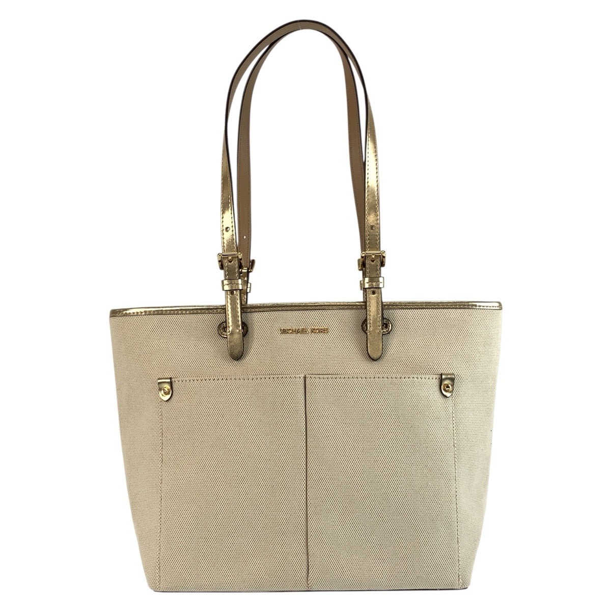 19550
Michael Kors マイケルコース ジェット セット トラベル ベージュ ゴールド キャンバス 35S4GTVT6C トートバッグ ショルダーバッグ レディース A15