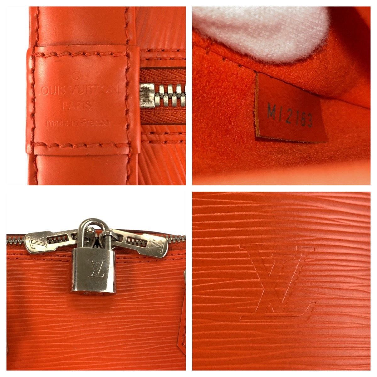 19551
LOUIS VUITTON ルイヴィトン エピ アルマPM ピモン オレンジ シルバー金具 レザー M40623 ハンドバッグ レディース A80