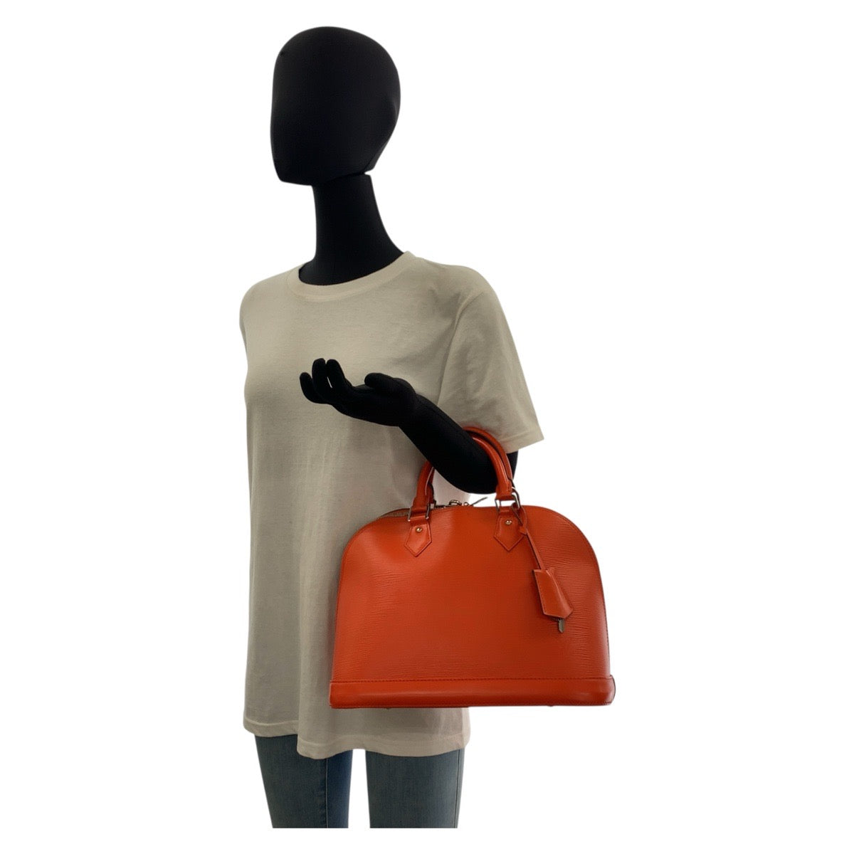 19551
LOUIS VUITTON ルイヴィトン エピ アルマPM ピモン オレンジ シルバー金具 レザー M40623 ハンドバッグ レディース A80