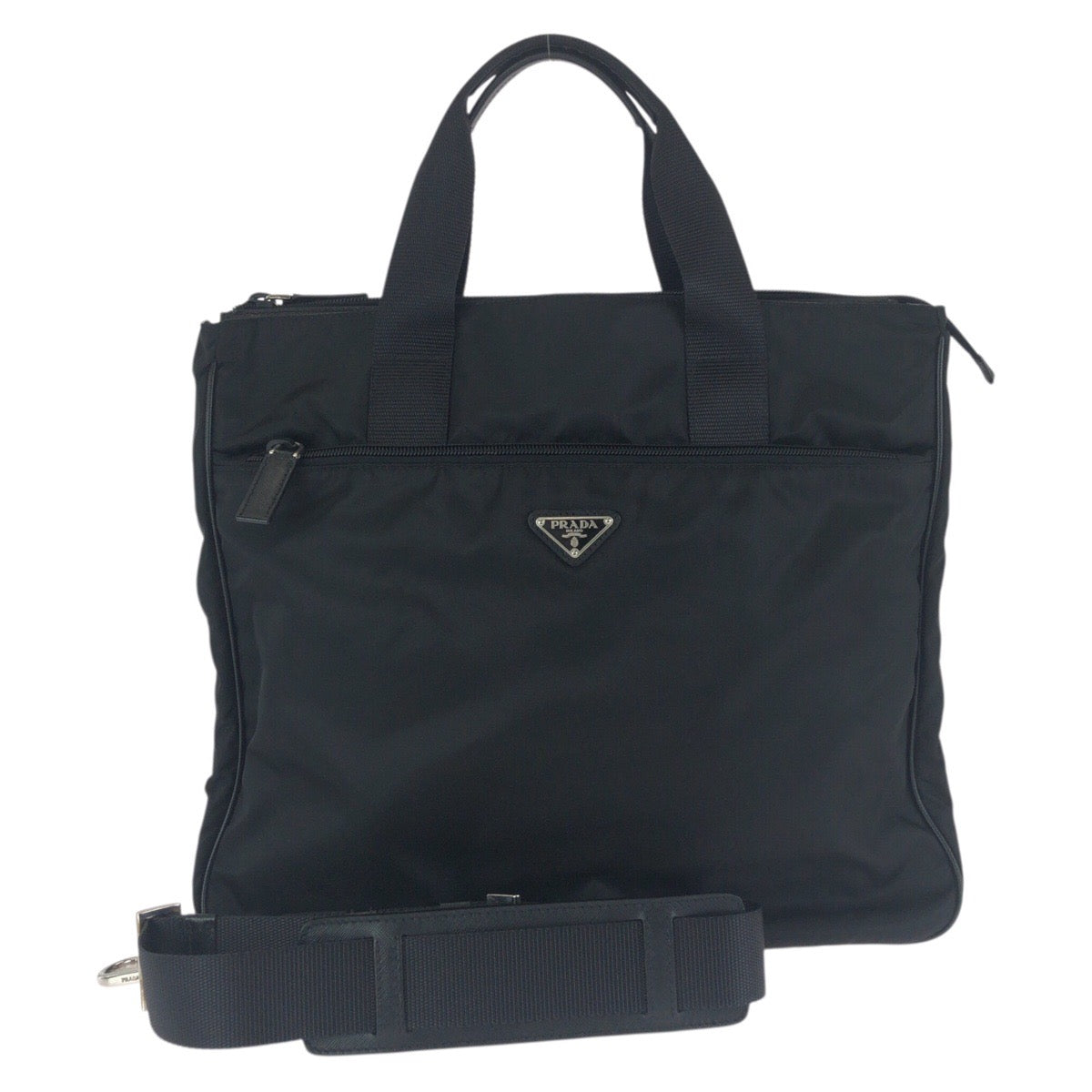 25125
PRADA プラダ テスート サフィアーノ ブラック 黒 シルバー金具 ナイロン / レザー ビジネスバッグ ブリーフケース 2way メンズ A75