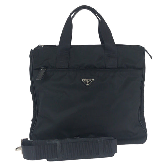 25125
PRADA プラダ テスート サフィアーノ ブラック 黒 シルバー金具 ナイロン / レザー ビジネスバッグ ブリーフケース 2way メンズ A75