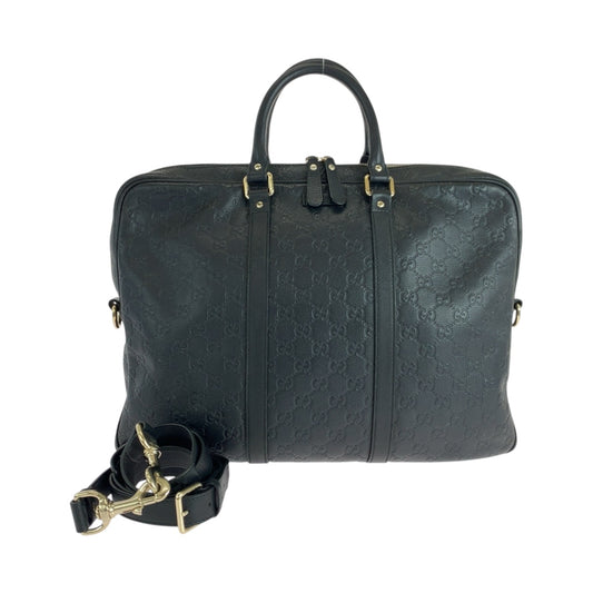 19562
GUCCI グッチ グッチシマ ブラック 黒 シルバー金具 レザー 208463 ビジネスバッグ ショルダーバッグ 2way メンズ ABP59