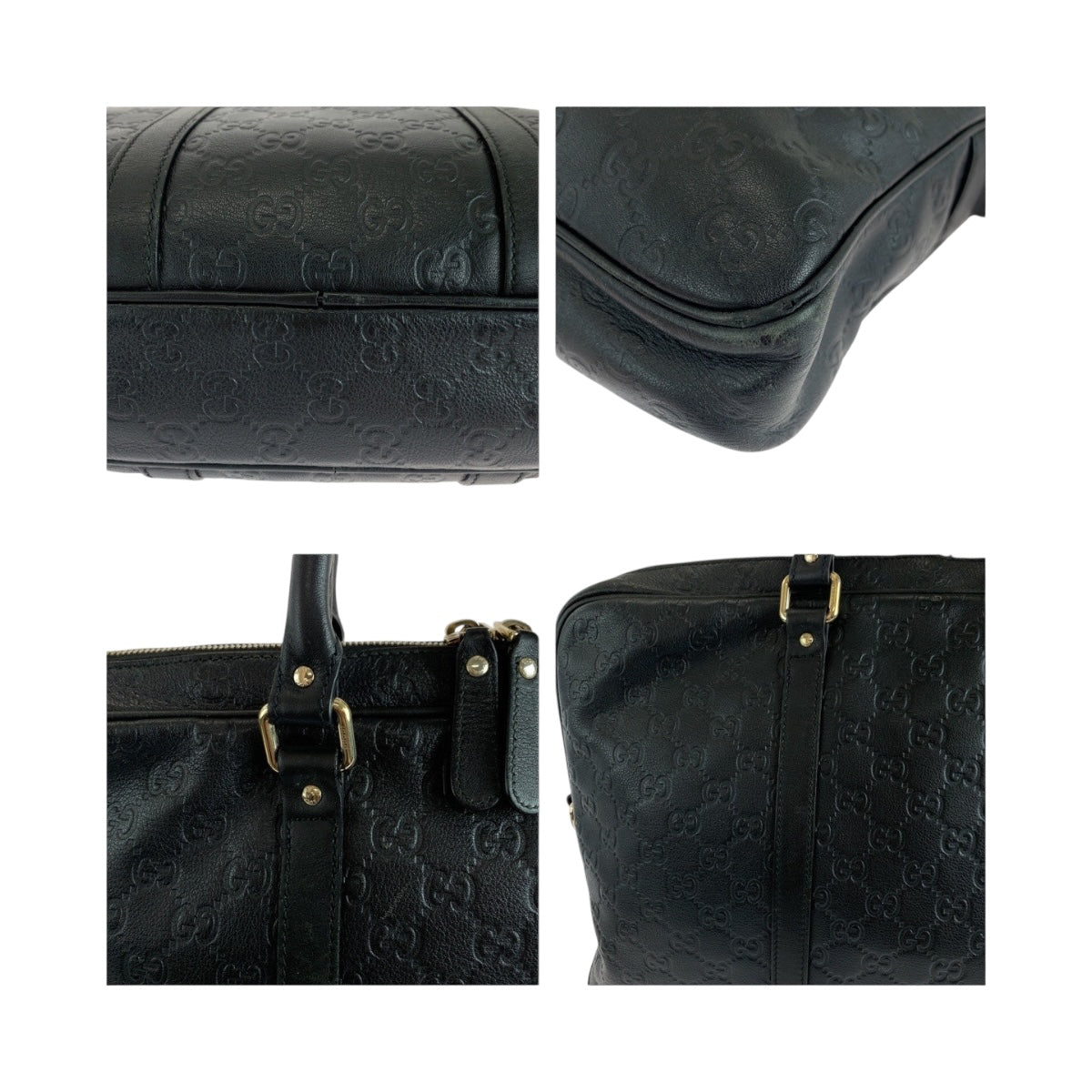 19562
GUCCI Guccissima Black Silver Hardware Leather 208463 Business Bag Shoulder Bag 2way Men's ABP59