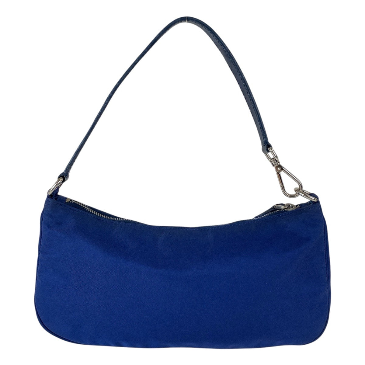 19563
PRADA プラダ テスート 三角ロゴプレート ブルー シルバー金具 ナイロン ハンドバッグ アクセサリーポーチ  レディース ABP41