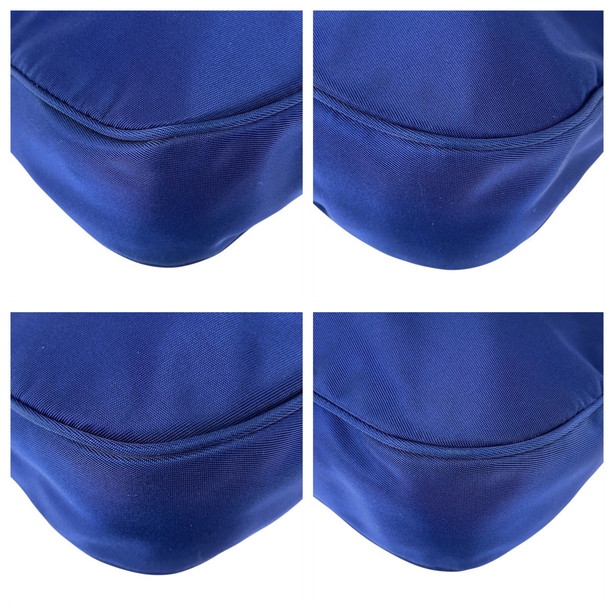 19563
PRADA プラダ テスート 三角ロゴプレート ブルー シルバー金具 ナイロン ハンドバッグ アクセサリーポーチ  レディース ABP41