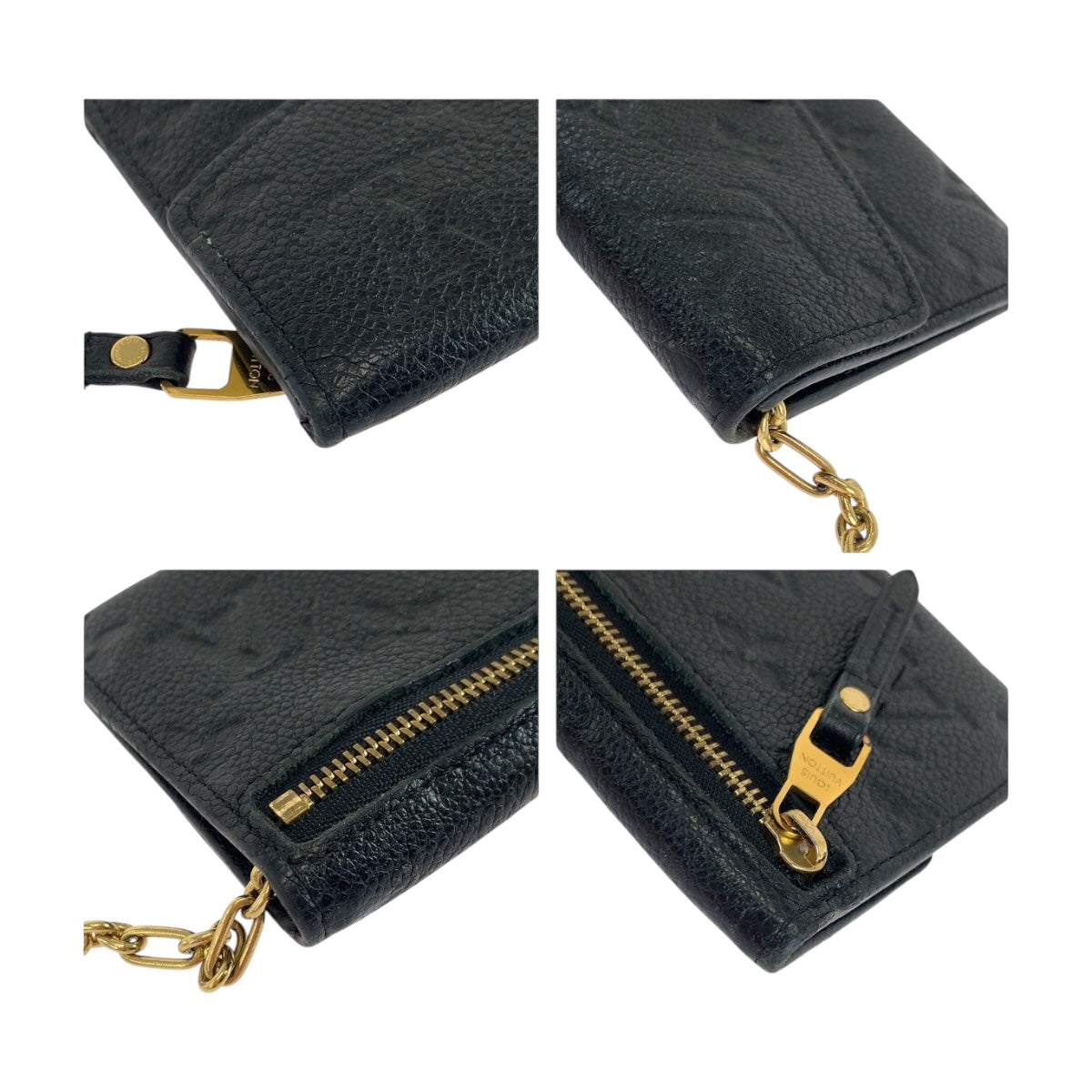19565
LOUIS VUITTON ルイヴィトン モノグラム アンプラント  ポシェット クレ ブラック 黒 ゴールド金具 レザー M60633 コインケース コンパクトウォレット  レディース ABP27