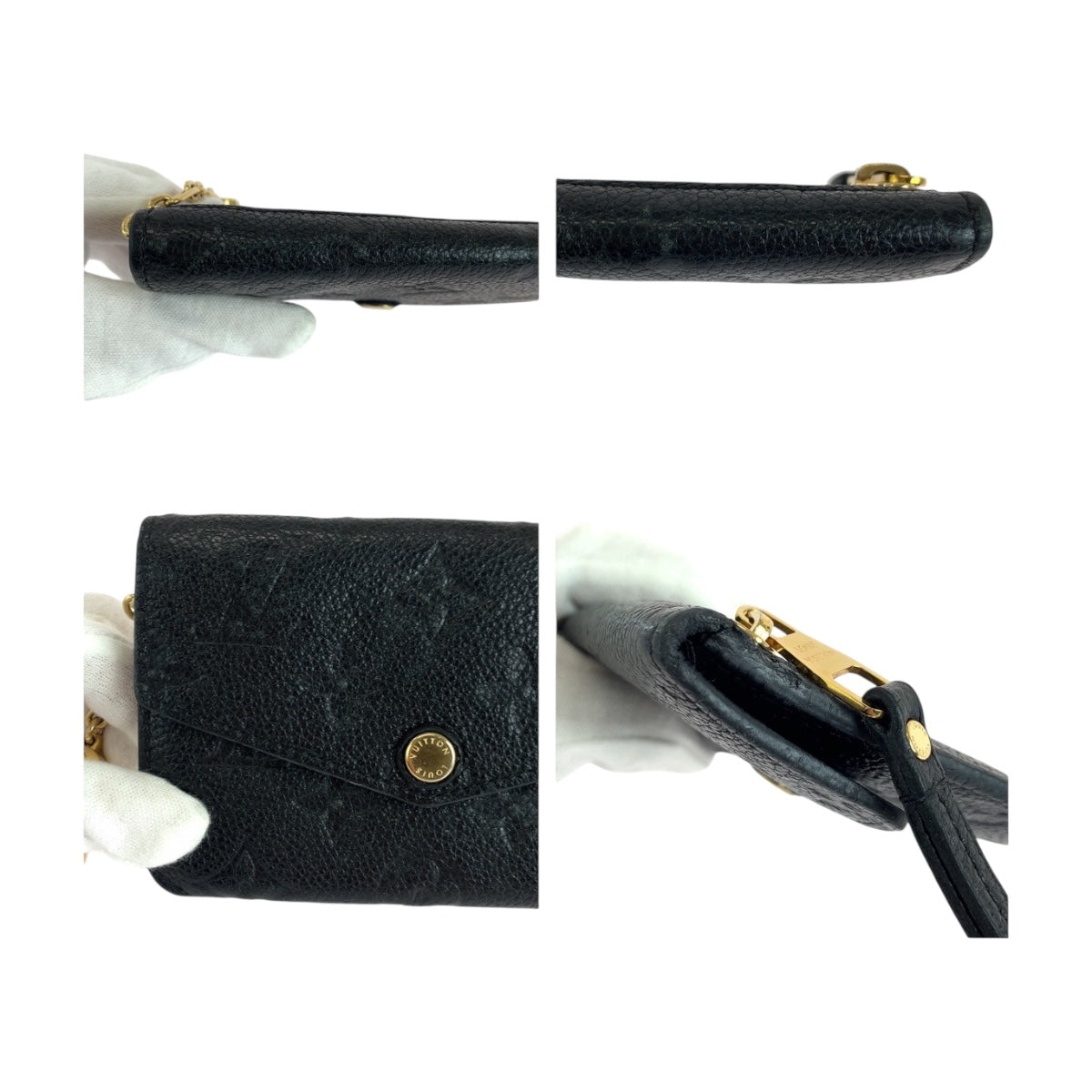 19565
LOUIS VUITTON ルイヴィトン モノグラム アンプラント  ポシェット クレ ブラック 黒 ゴールド金具 レザー M60633 コインケース コンパクトウォレット  レディース ABP27