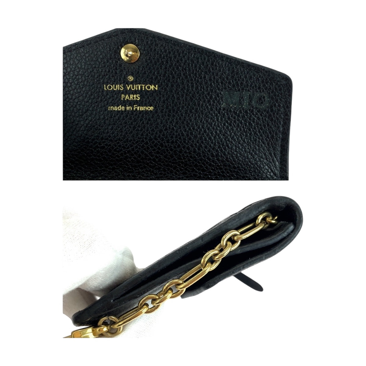 19565
LOUIS VUITTON ルイヴィトン モノグラム アンプラント  ポシェット クレ ブラック 黒 ゴールド金具 レザー M60633 コインケース コンパクトウォレット  レディース ABP27