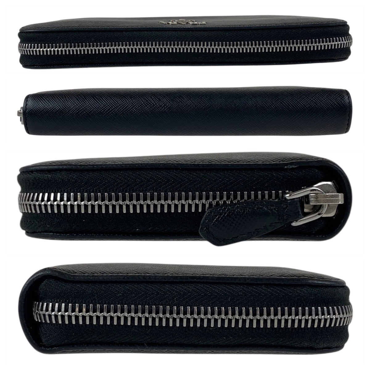 19569
PRADA プラダ サフィアーノ ロゴ ブラック 黒 シルバー金具 レザー 長財布 ロングウォレット  レディース ABP32