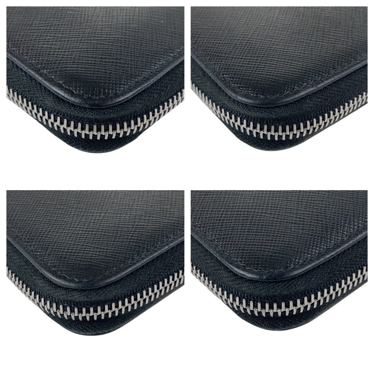 19569
PRADA プラダ サフィアーノ ロゴ ブラック 黒 シルバー金具 レザー 長財布 ロングウォレット  レディース ABP32