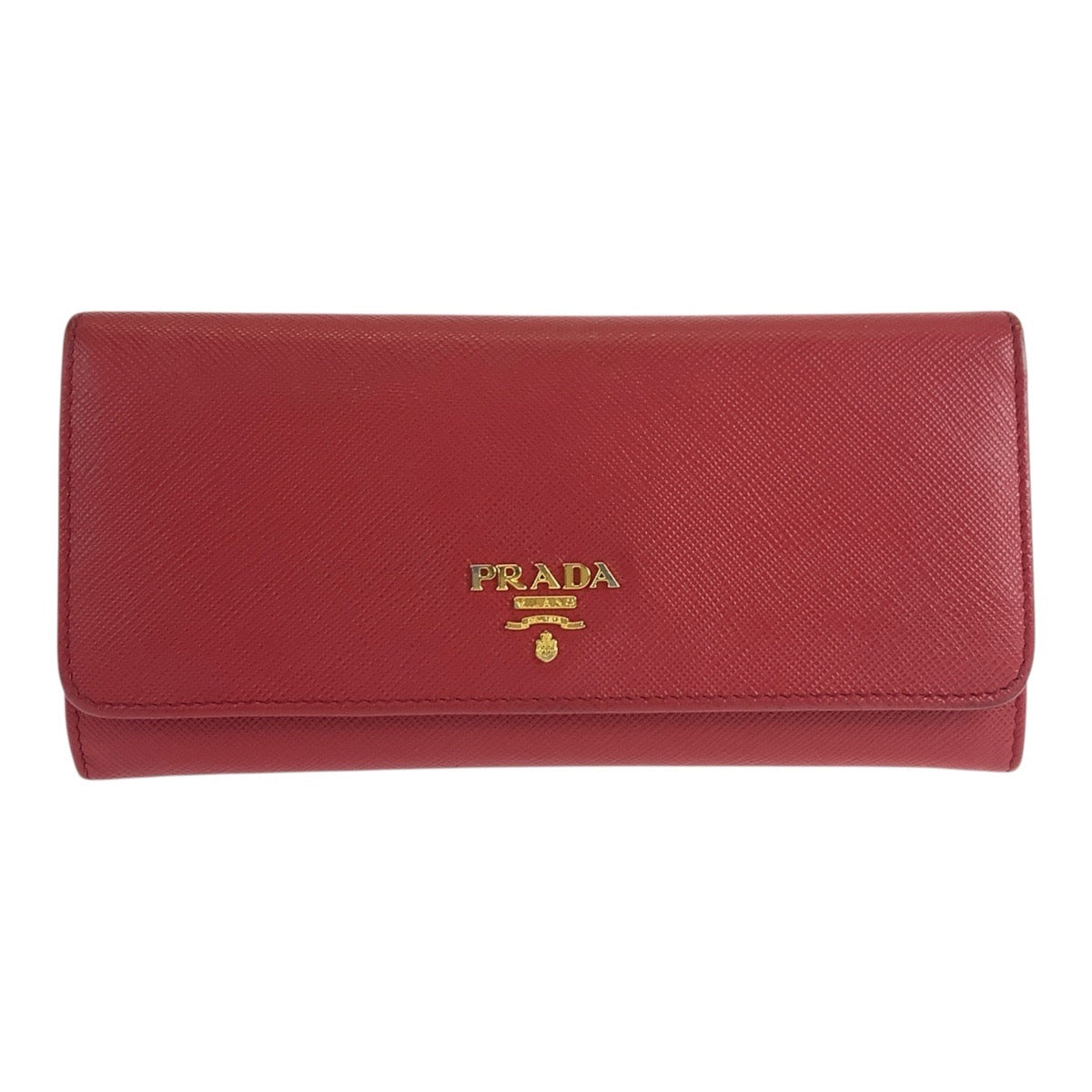 19570
PRADA プラダ サフィアーノ ロゴ パスケース付き レッド ゴールド金具 レザー 長財布 ロングウォレット  レディース ABP27