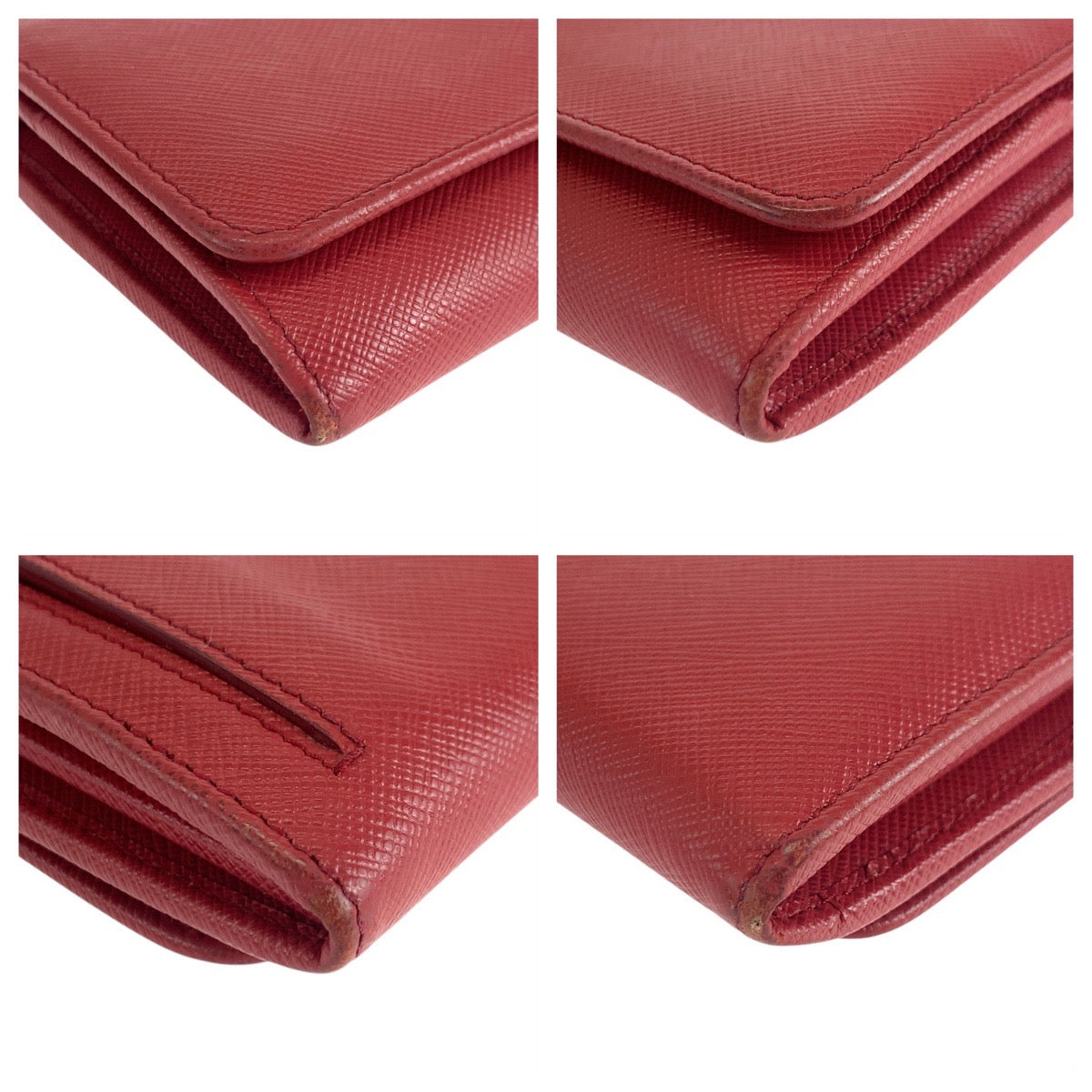 19570
PRADA プラダ サフィアーノ ロゴ パスケース付き レッド ゴールド金具 レザー 長財布 ロングウォレット  レディース ABP27