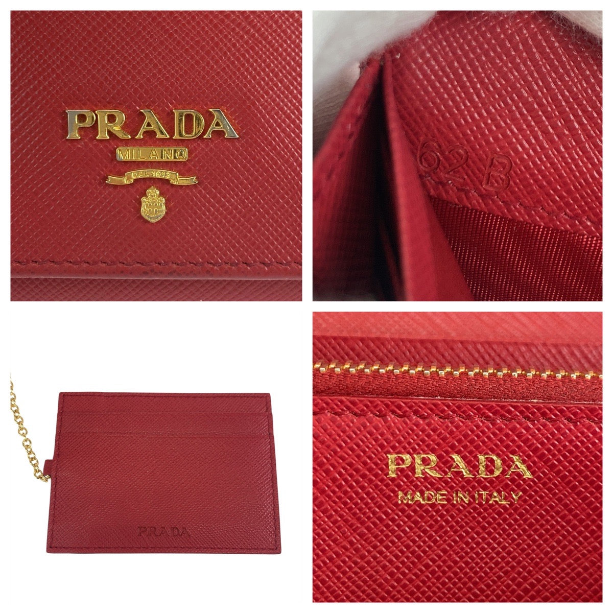 19570
PRADA プラダ サフィアーノ ロゴ パスケース付き レッド ゴールド金具 レザー 長財布 ロングウォレット  レディース ABP27